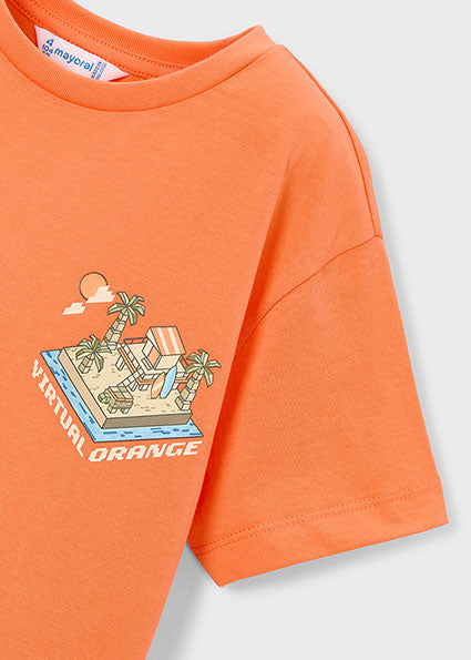 Camiseta naranja niño